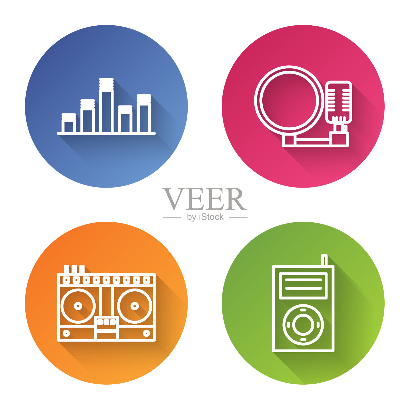 设置线路音乐均衡器麦克风DJ遥控器图标素材