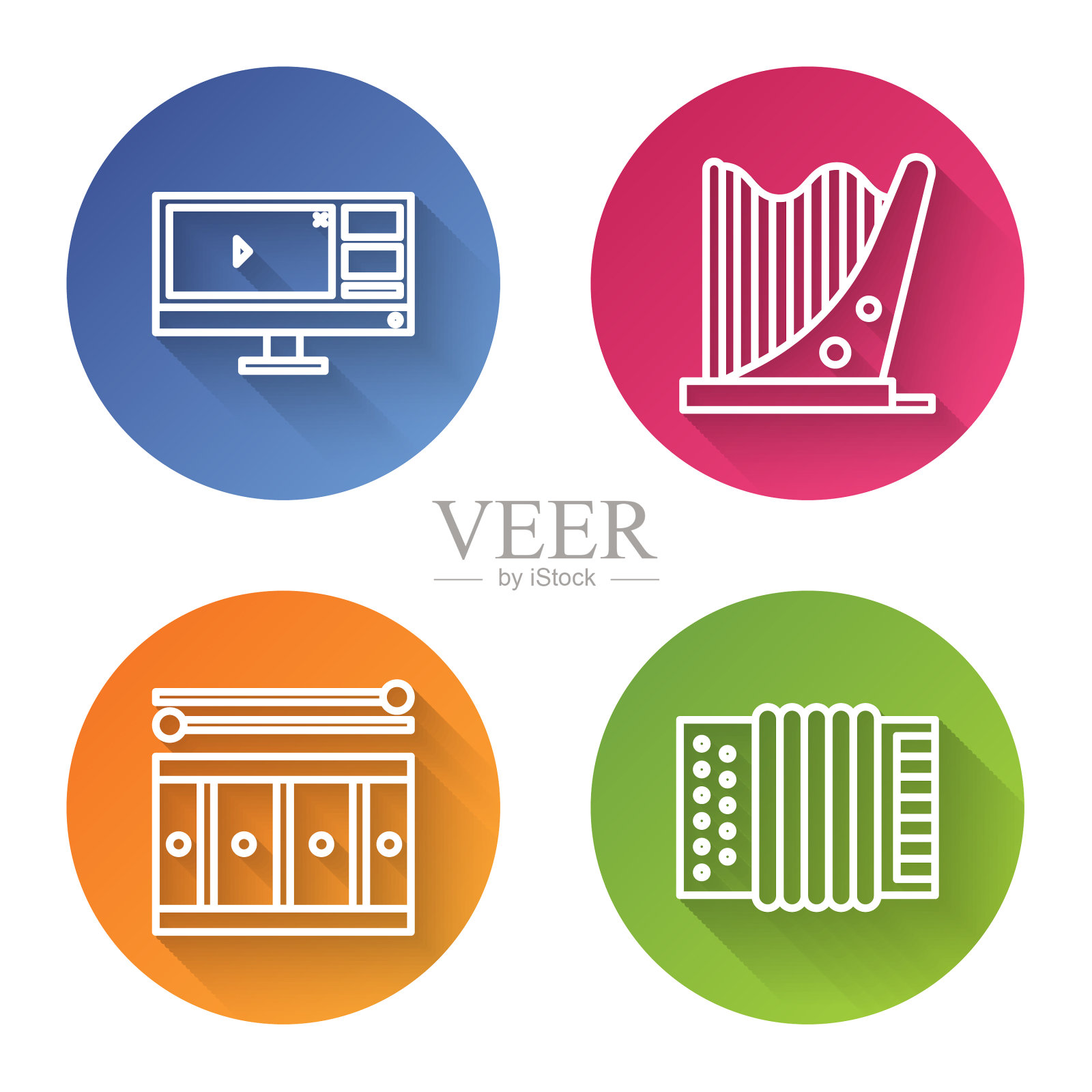 设置在线视频录制或编辑软件插画图片素材