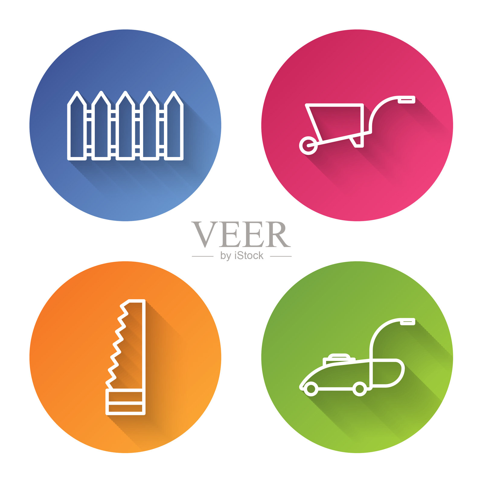 设行花园围栏，木手推车花园图标素材