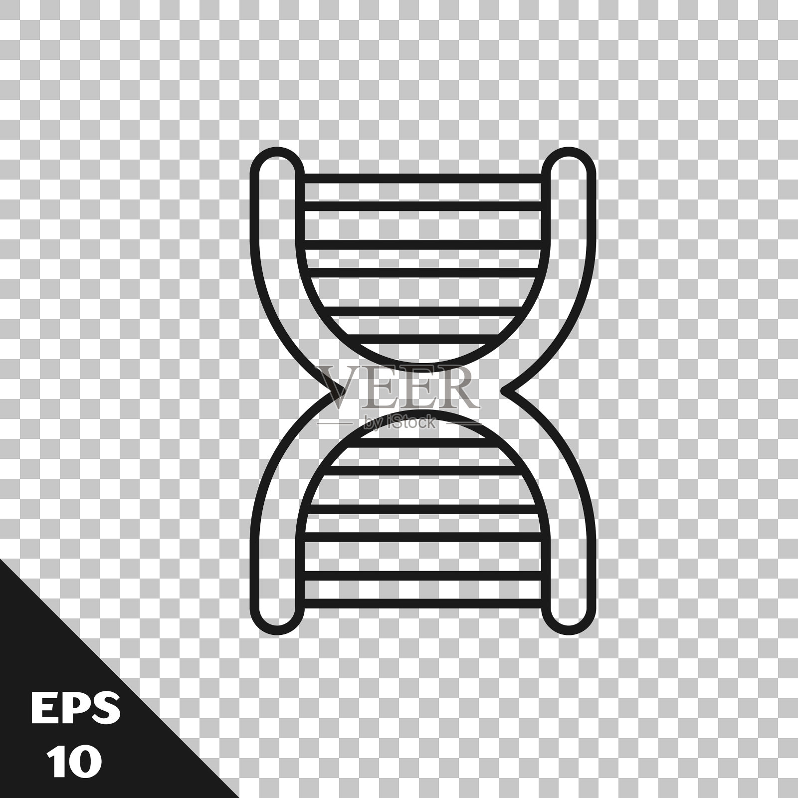 黑线DNA符号图标孤立透明插画图片素材