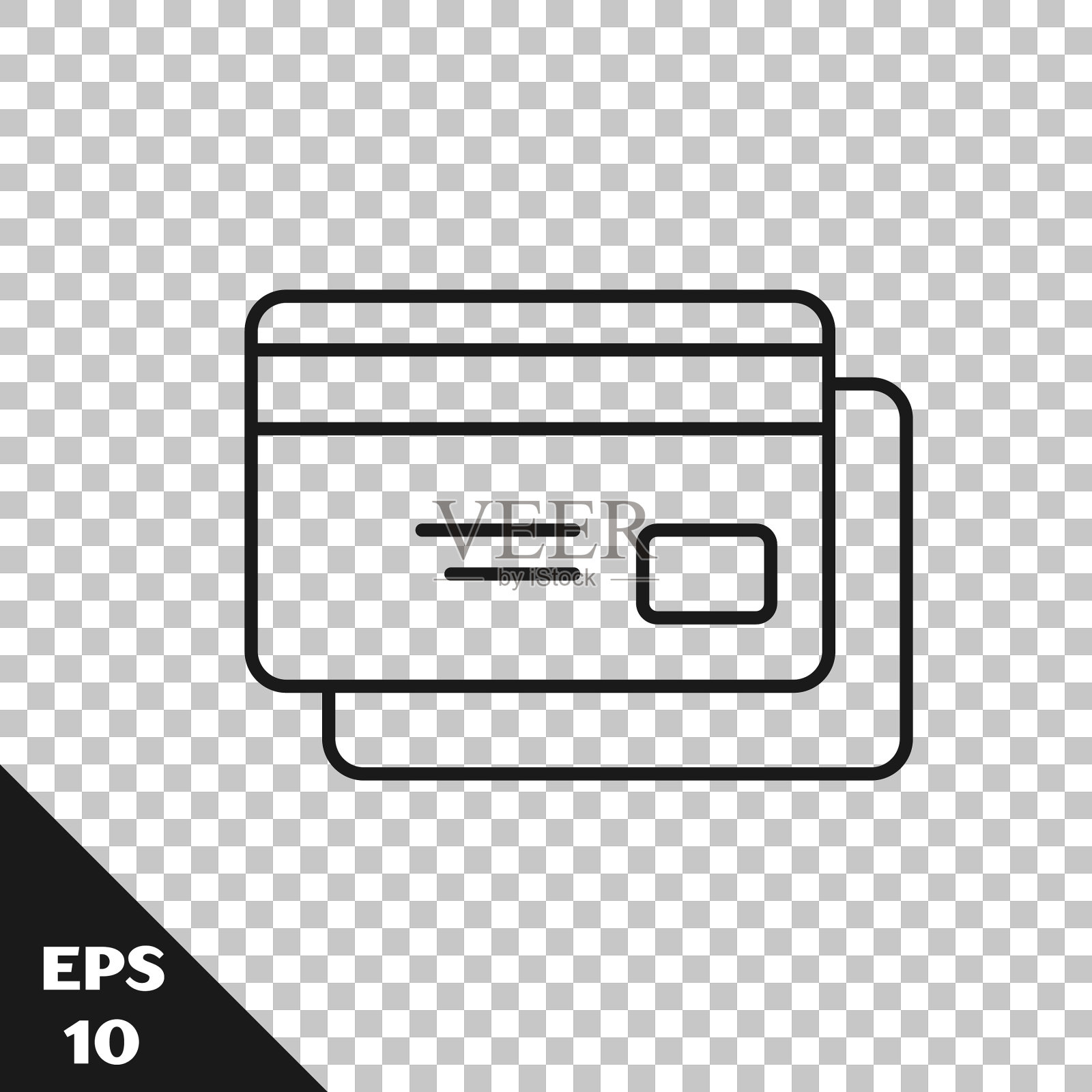 黑线信用卡图标隔离上插画图片素材