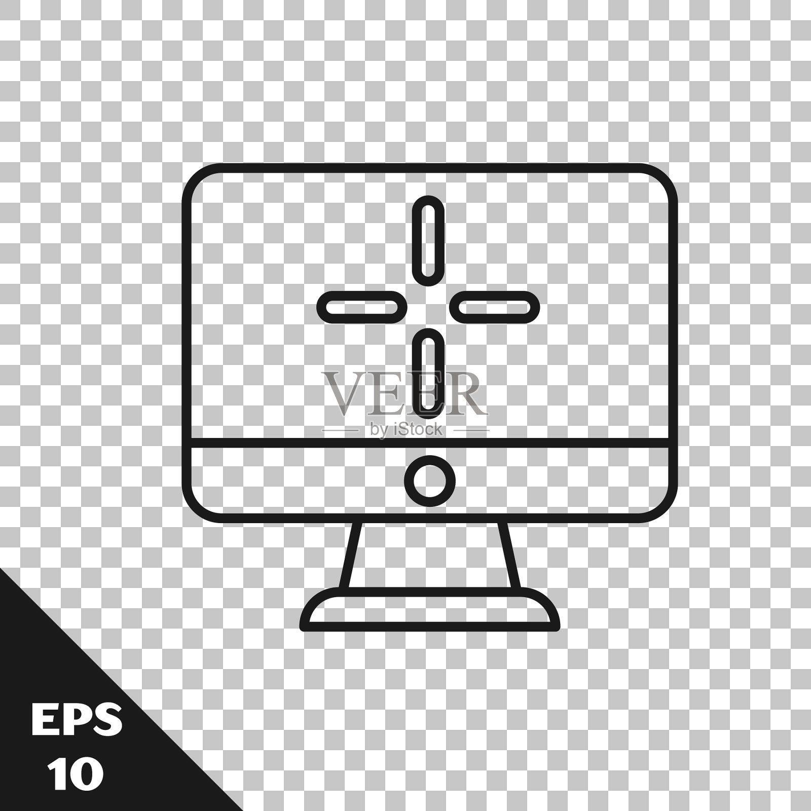 黑线隔离电脑显示器图标图标素材