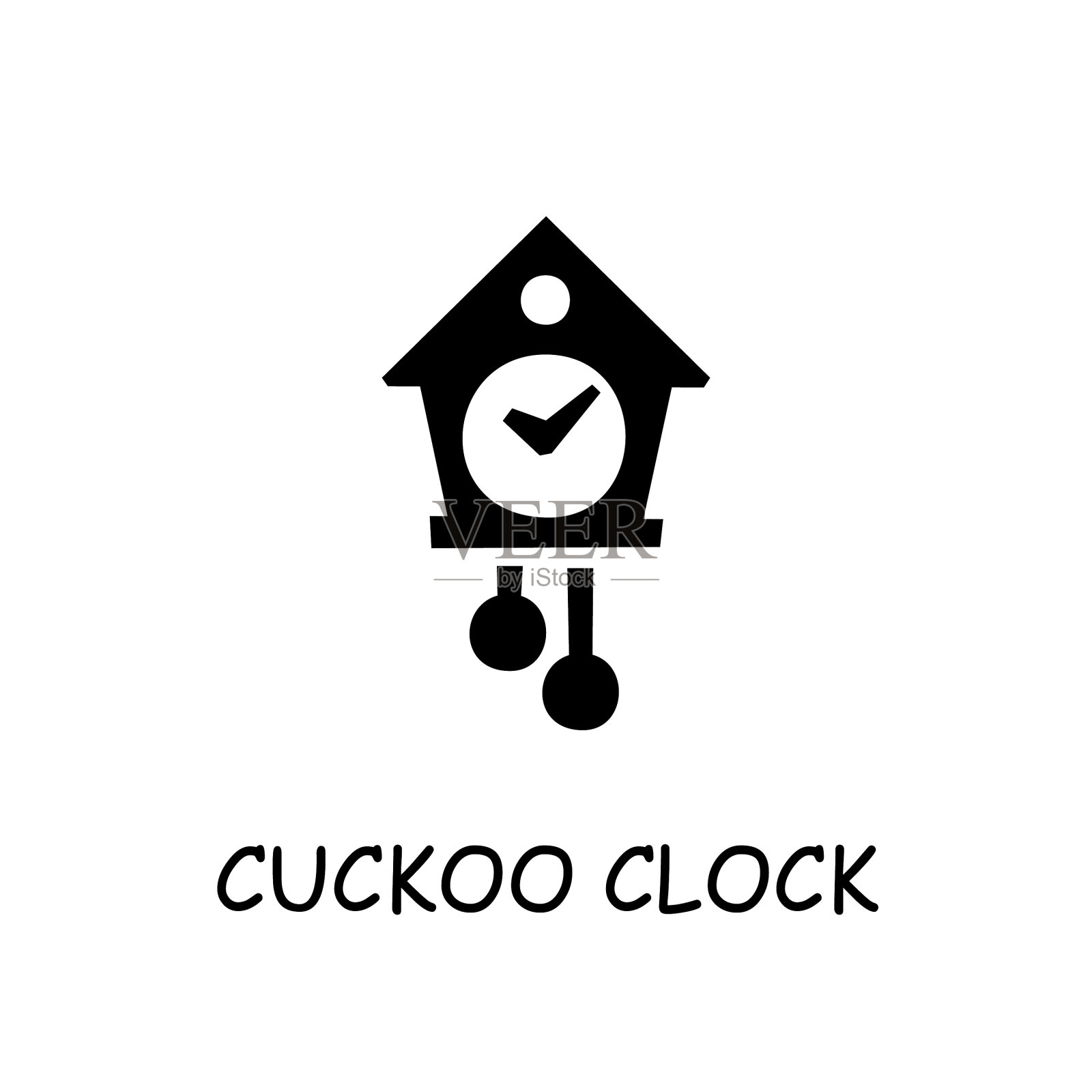 布谷鸟钟平面图标插画图片素材