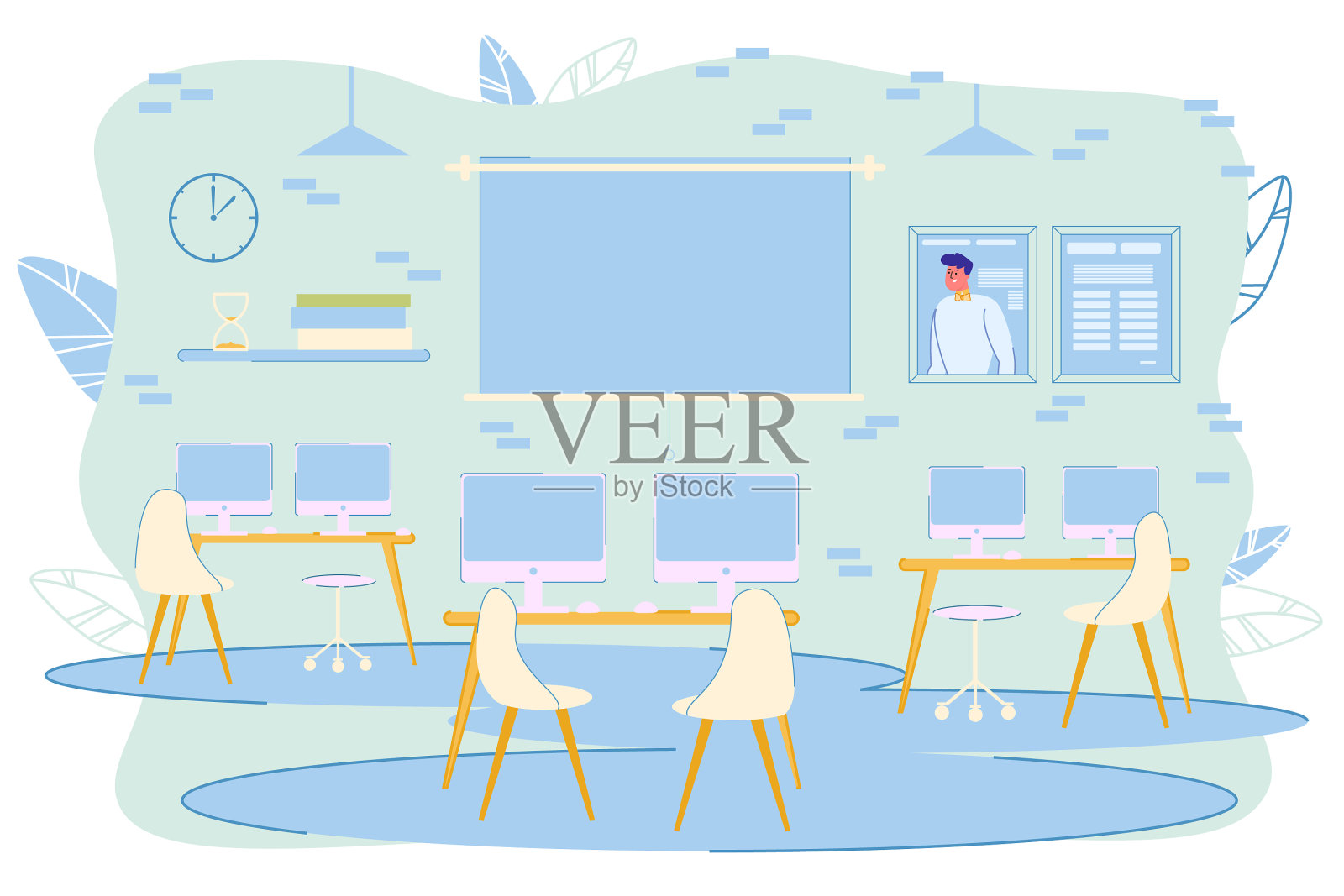 学校电脑室室内室内设计元素图片