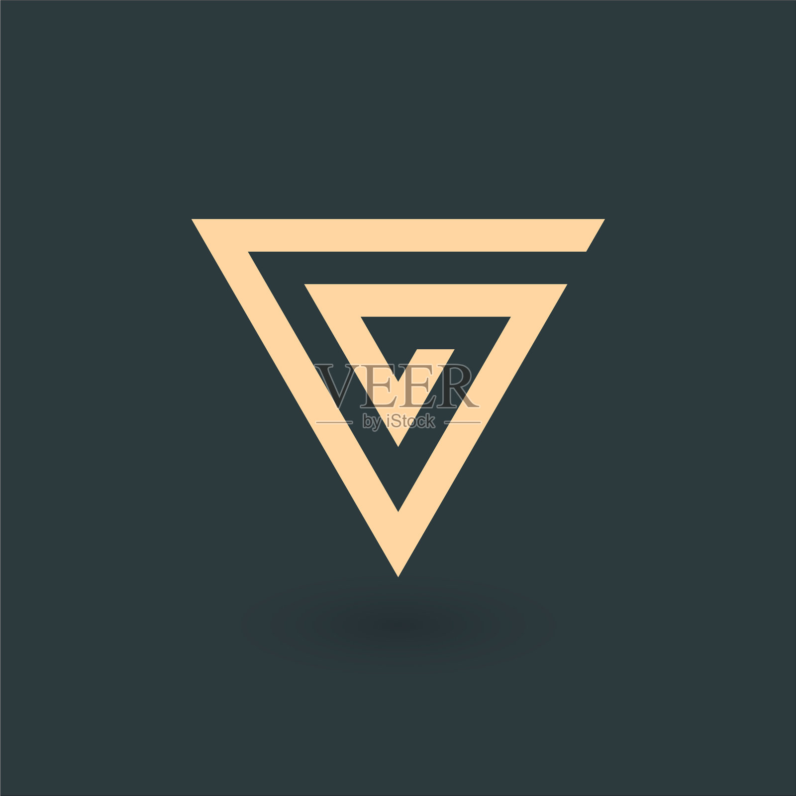 三角螺旋几何符号部落风格插画图片素材