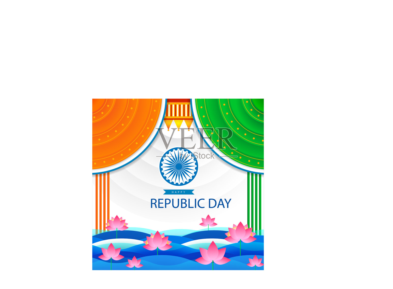 快乐的共和国日印度节日背景插画图片素材