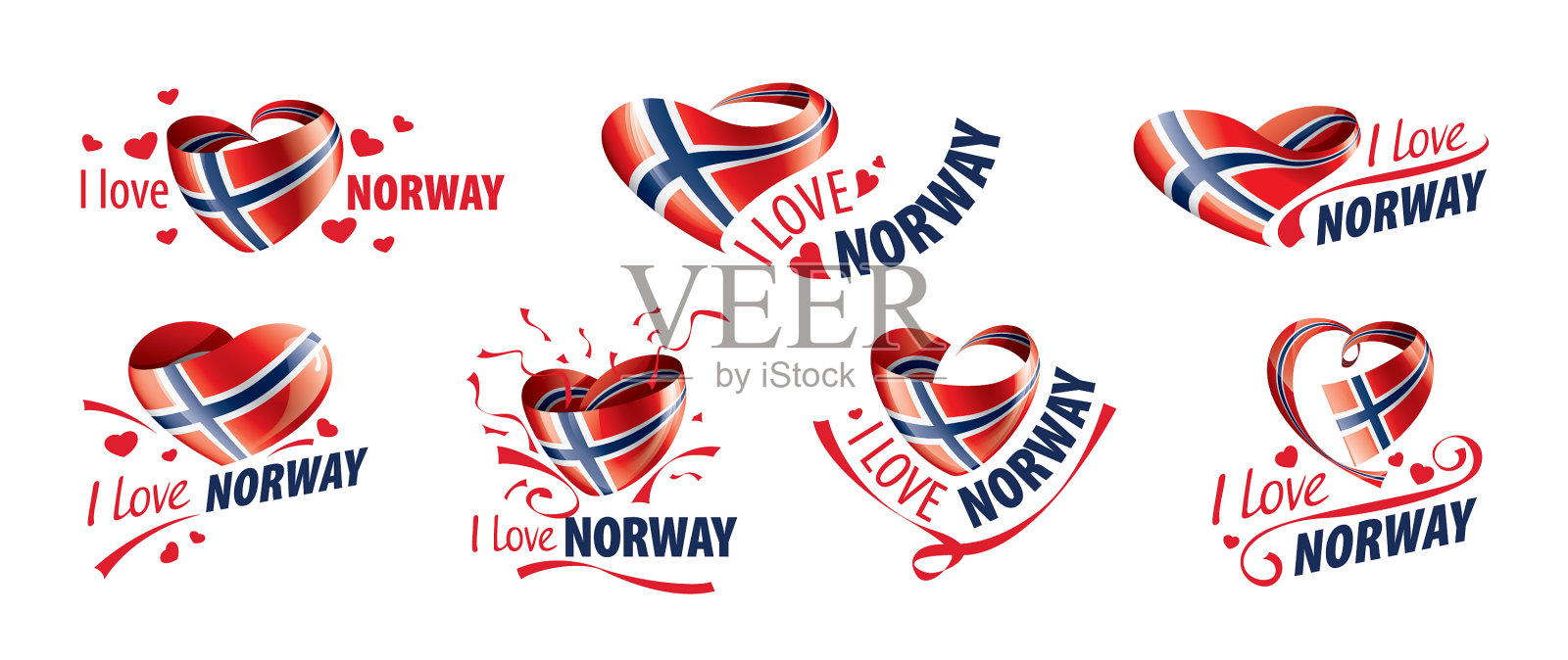 挪威国旗形状插画图片素材