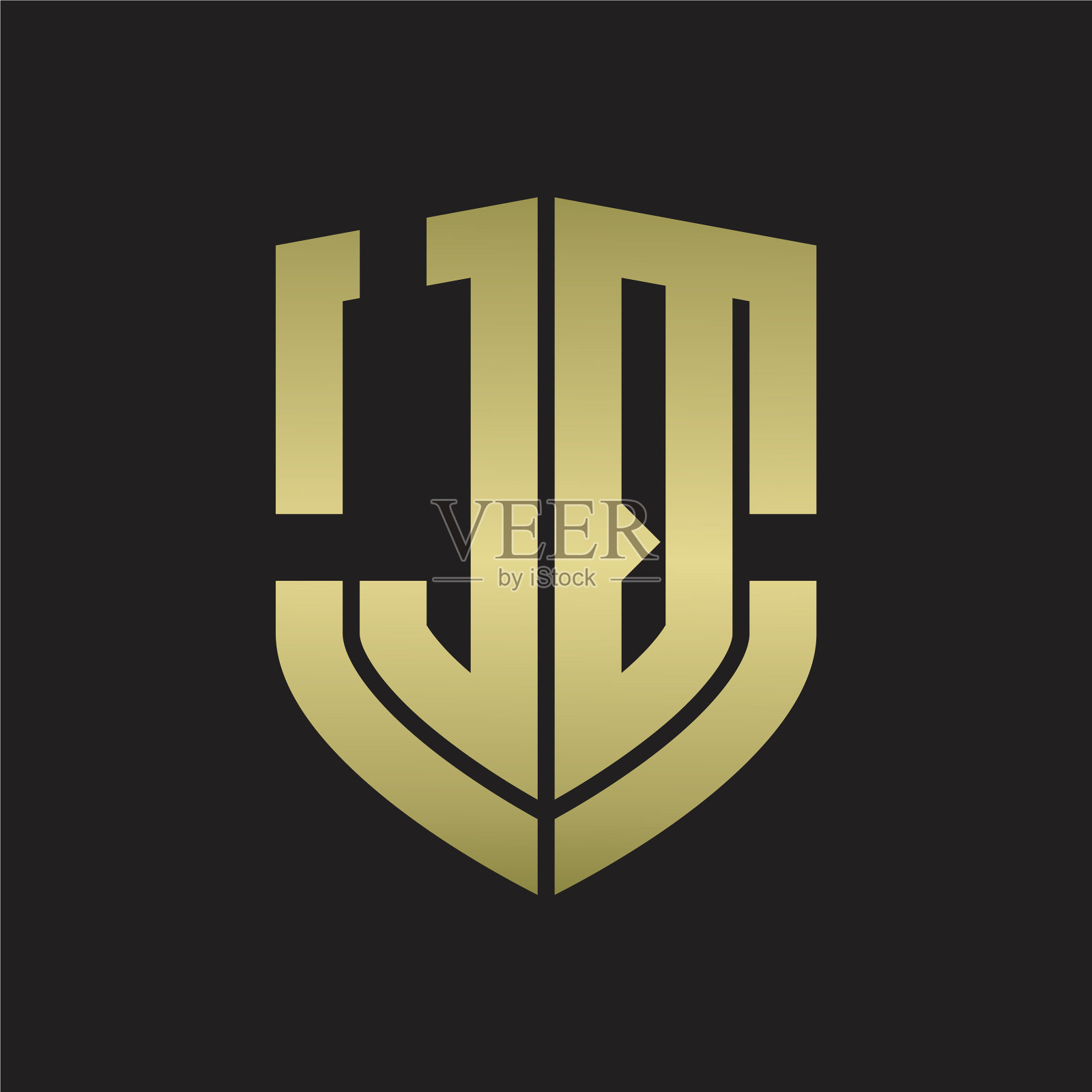 Jq标志与徽章盾形图案设计插画图片素材