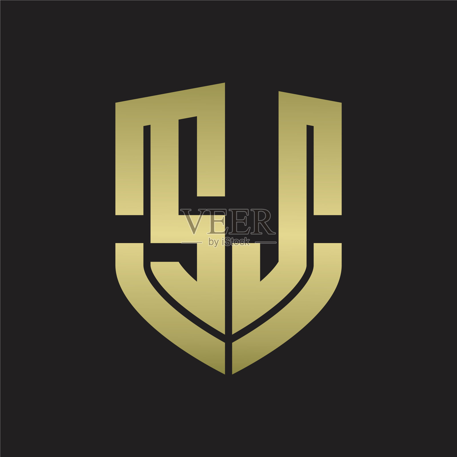 Sj标志与会徽盾形图案设计插画图片素材