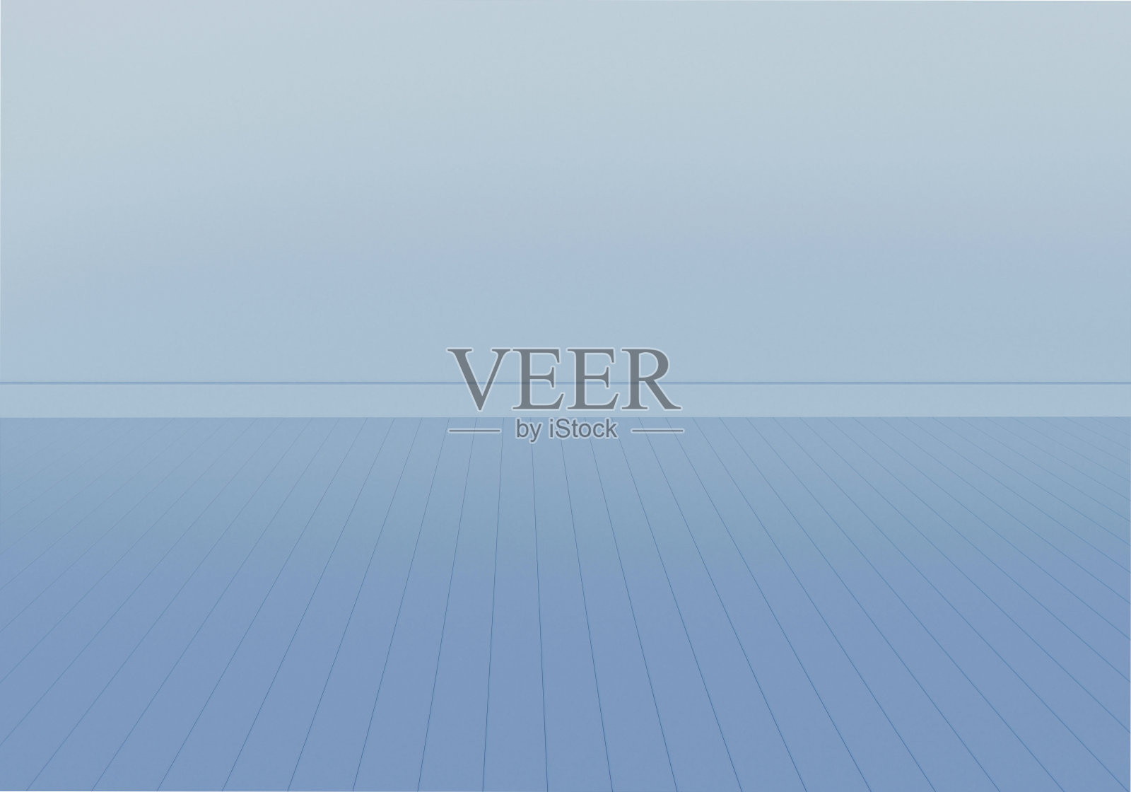 蓝色墙壁和地板的空房间，3d渲染照片摄影图片