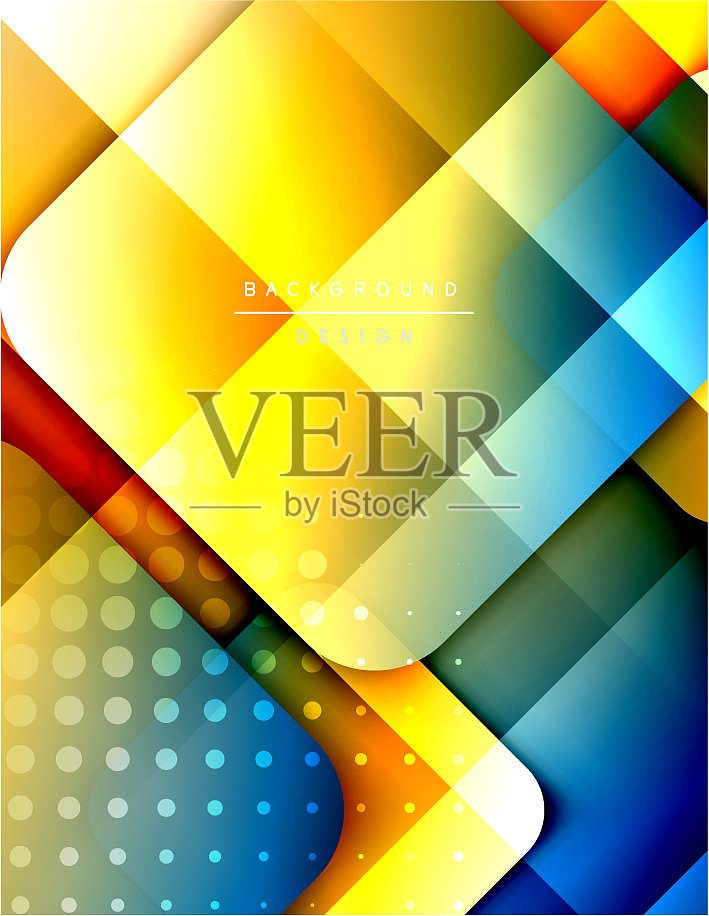 圆角正方形组成几何形状插画图片素材