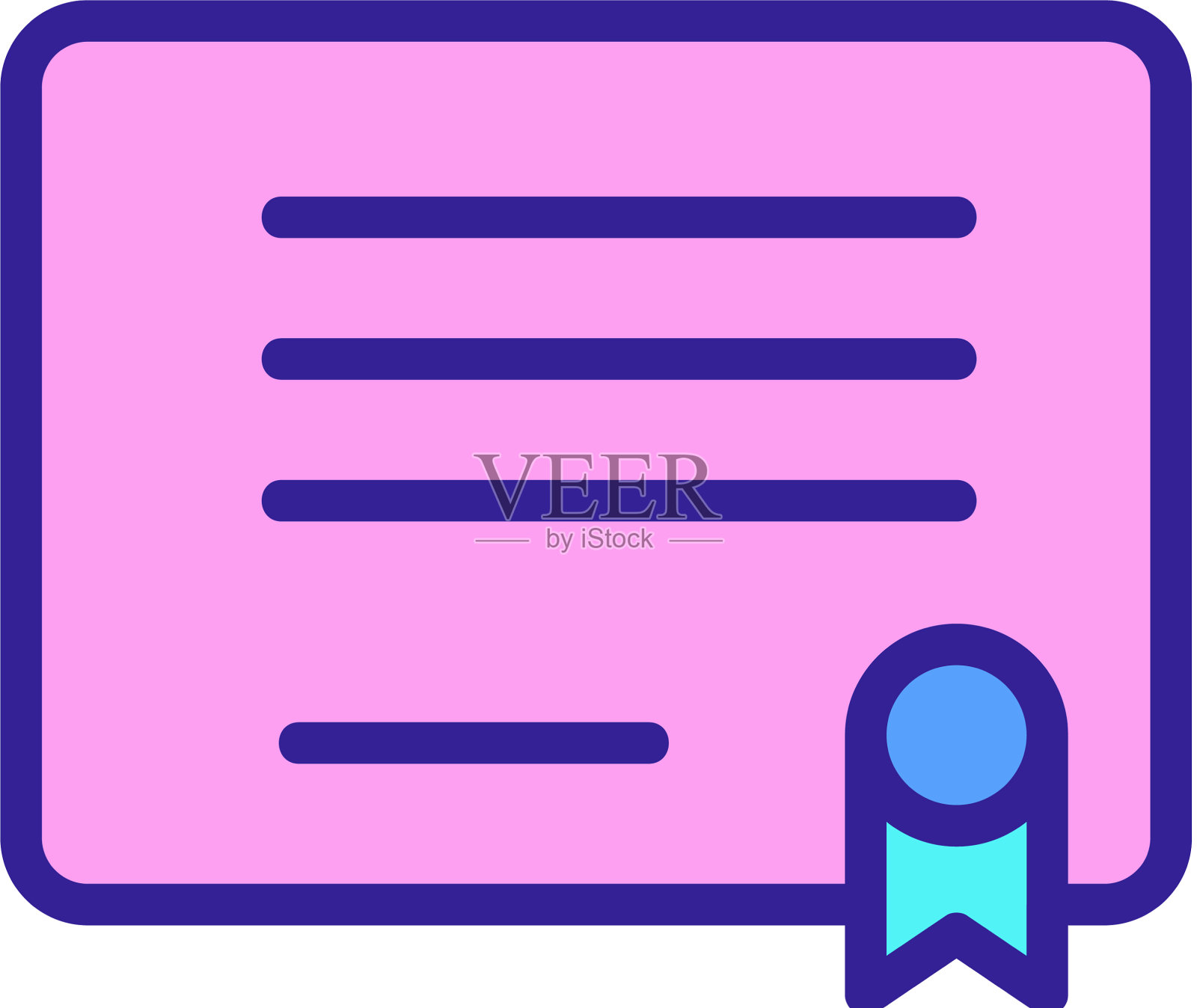 证书图标隔离轮廓符号设计元素图片