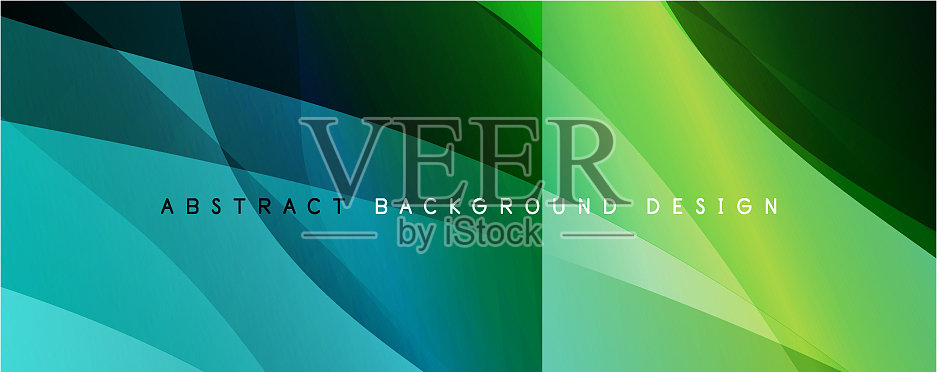 波浪液体风格的线条与阴影和灯光插画图片素材