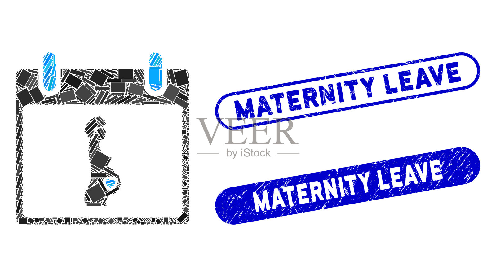 长方形马赛克孕妇日历日用插画图片素材