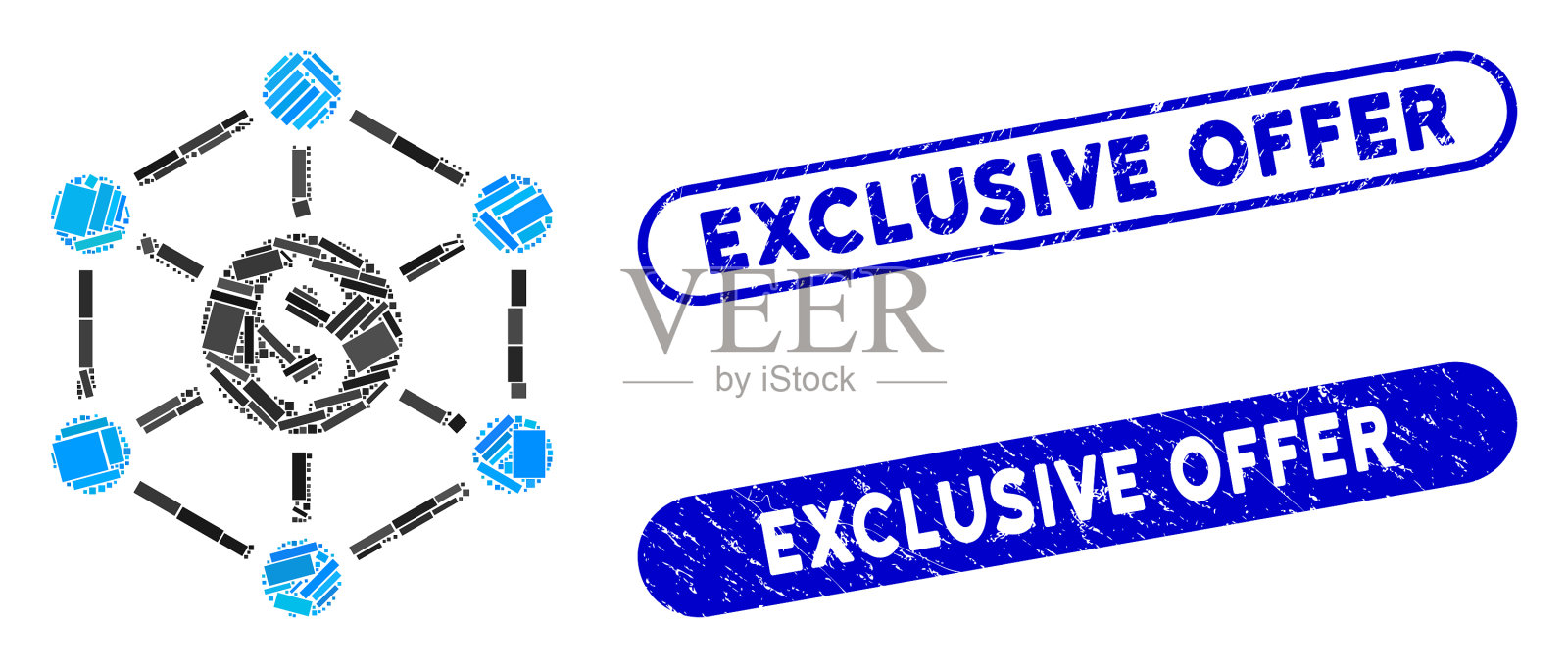 用矩形拼贴金融径向方案设计元素图片