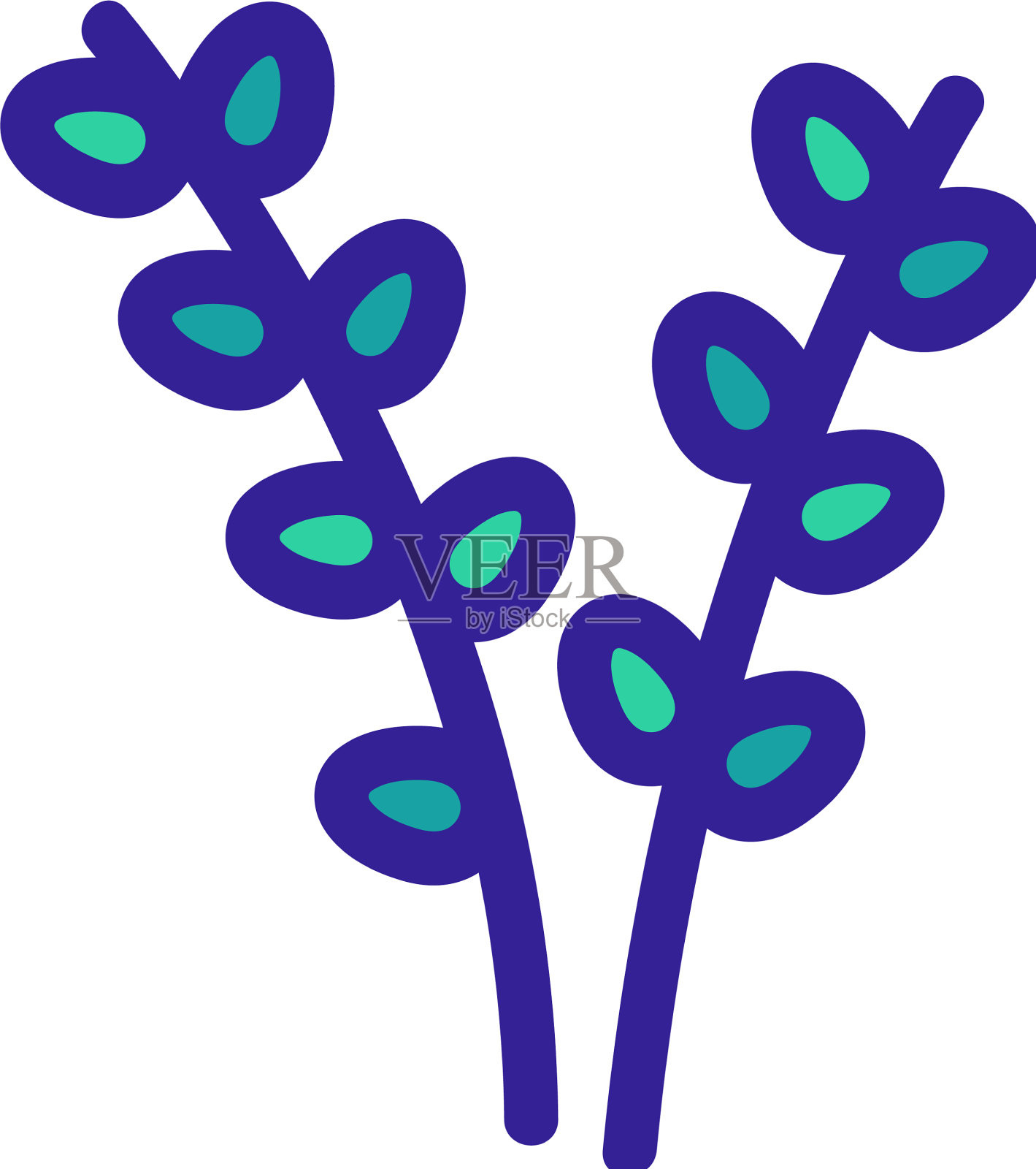 复活节柳树图标孤立轮廓符号设计元素图片