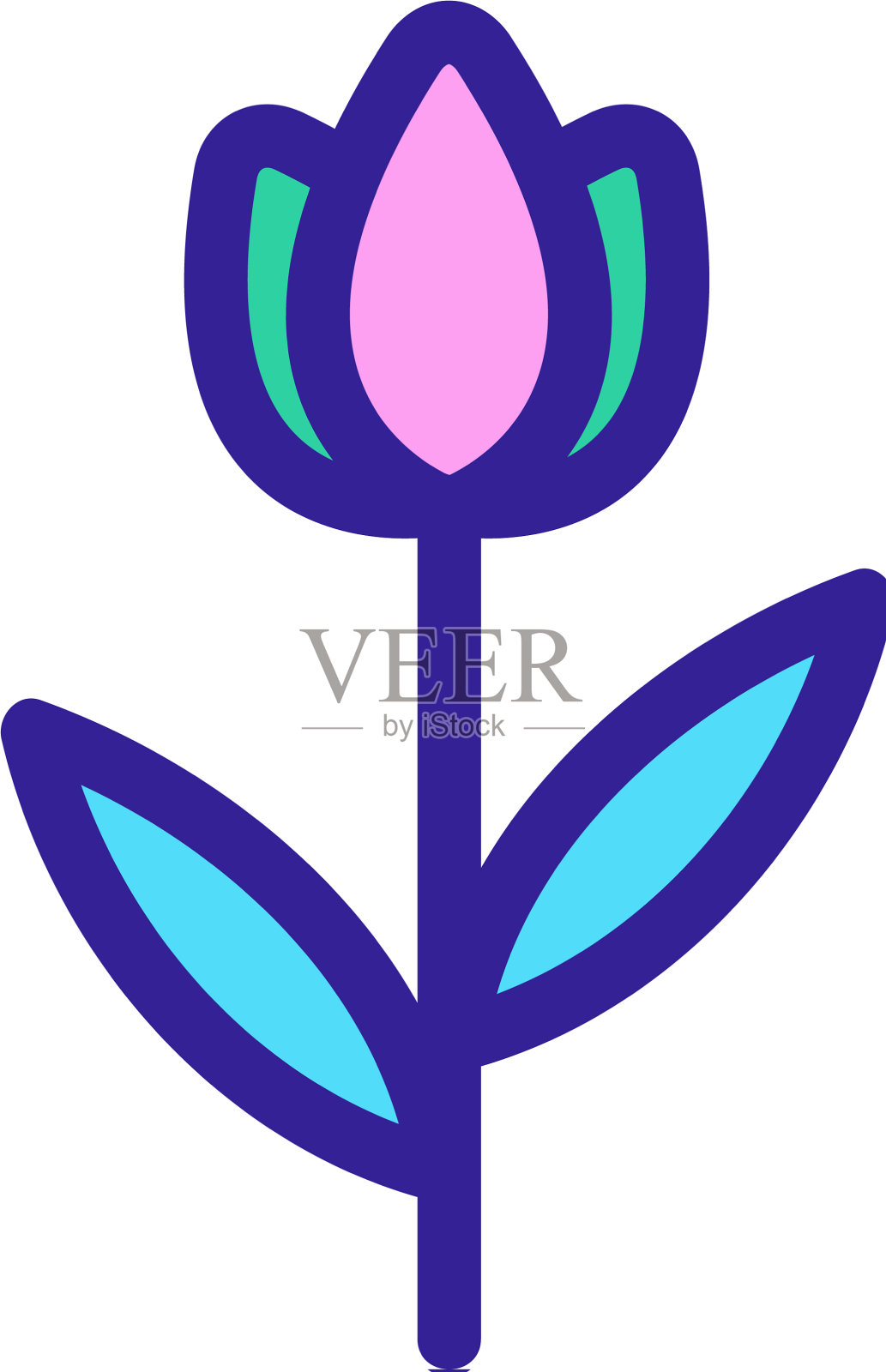 花图标孤立轮廓符号设计元素图片