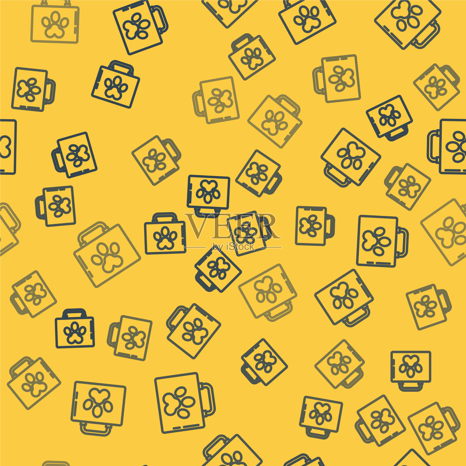 蓝色线宠物急救箱图标隔离无缝插画图片素材