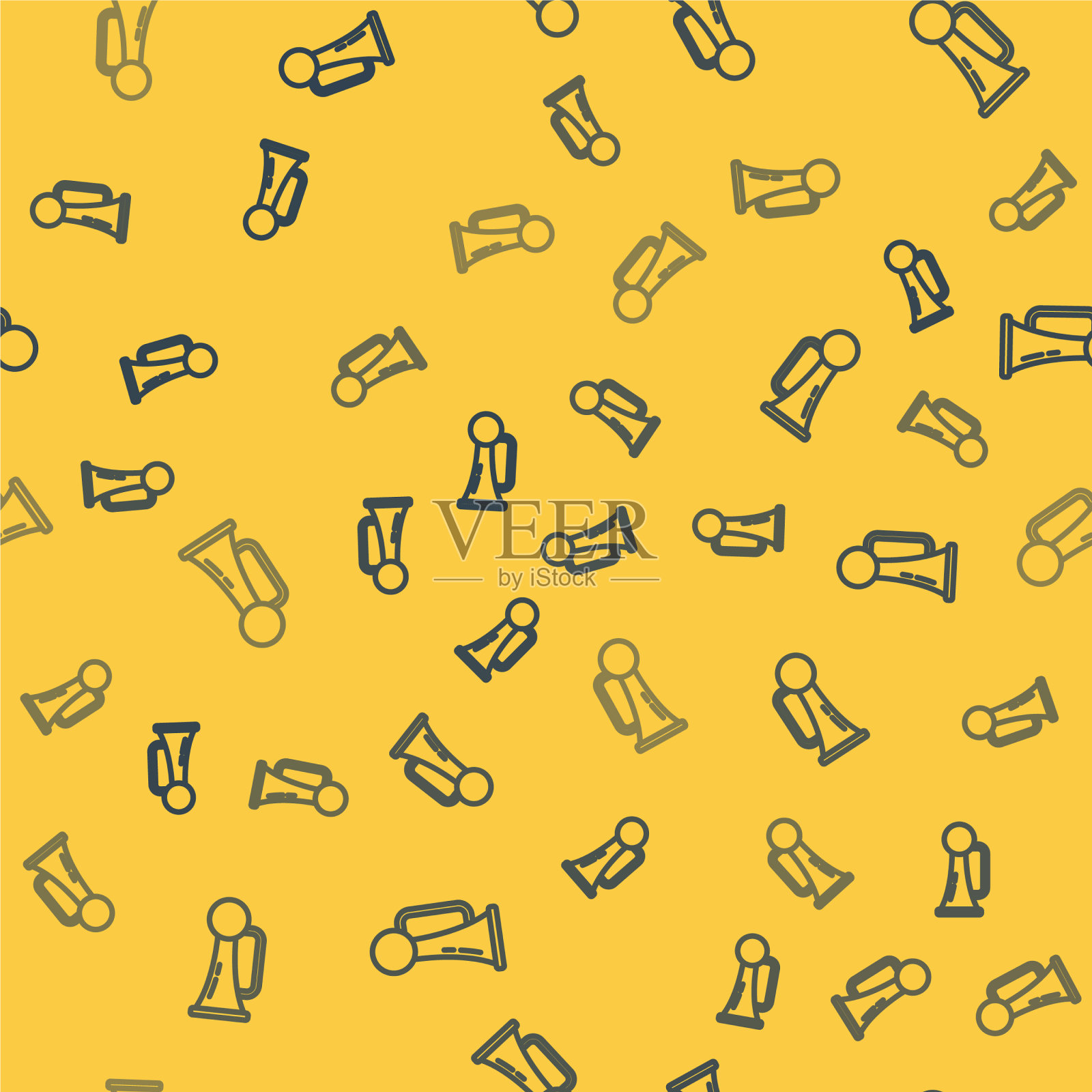 隔离车辆图标上的蓝线信号喇叭插画图片素材