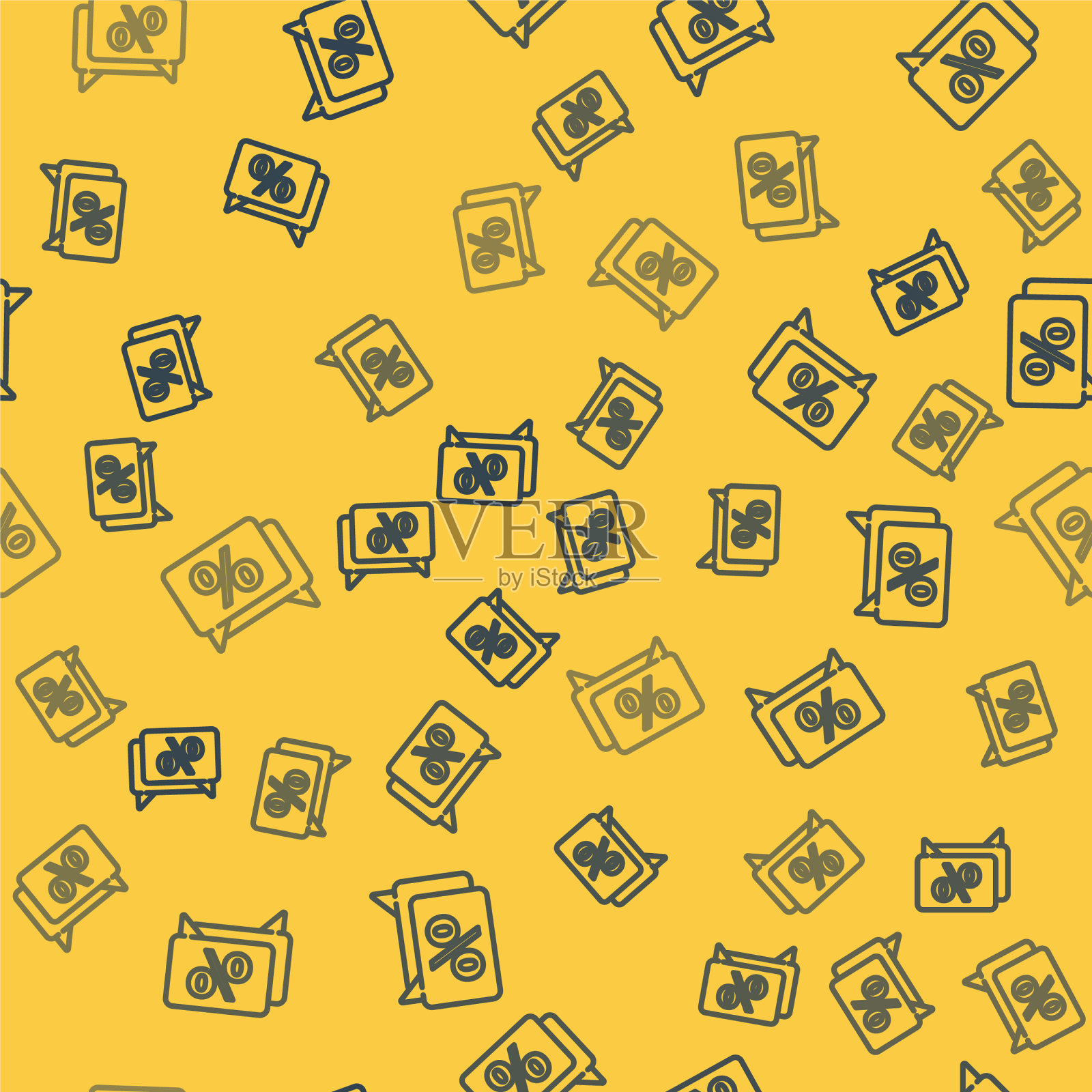 蓝线折扣百分比标签图标孤立插画图片素材