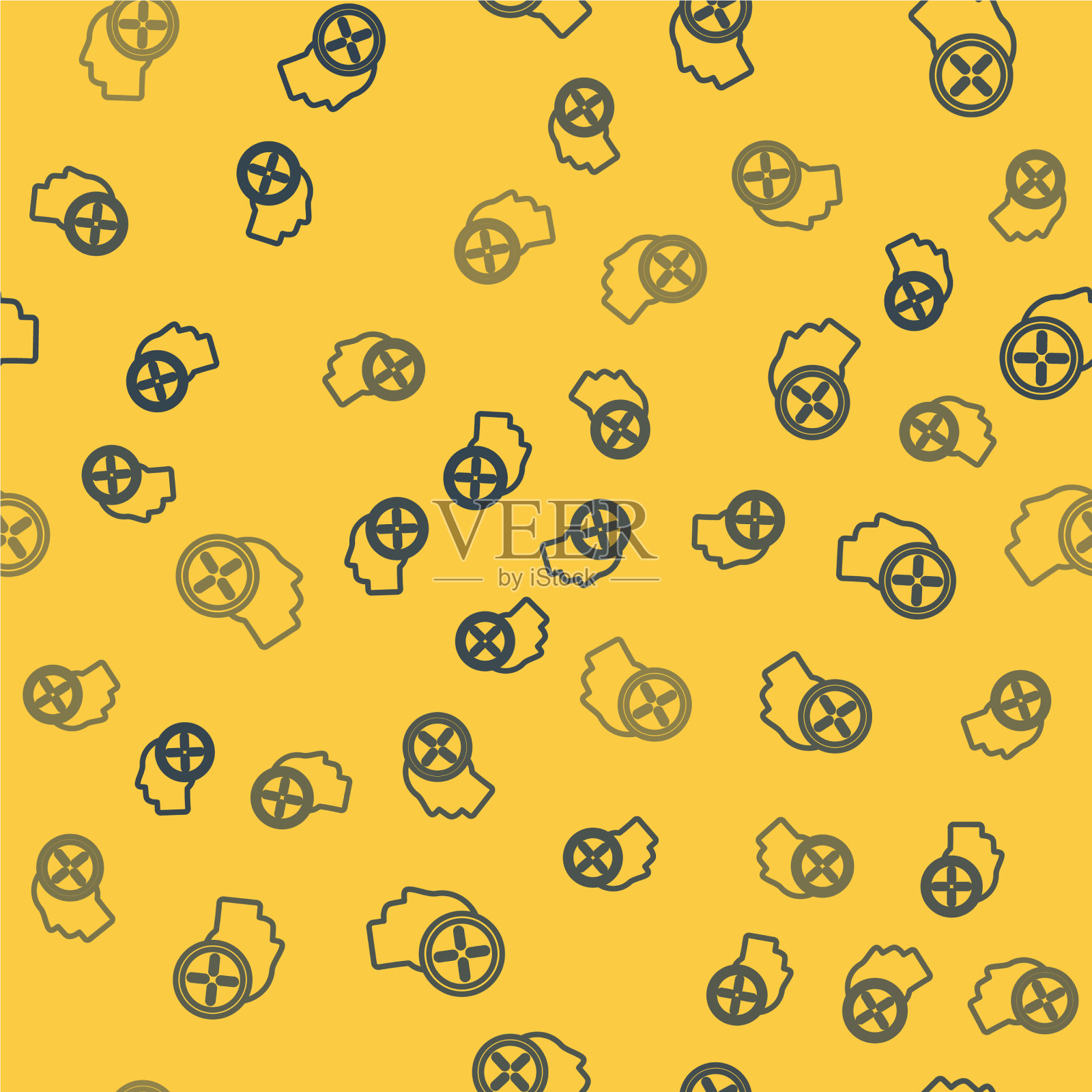 蓝线猎头概念图标孤立插画图片素材