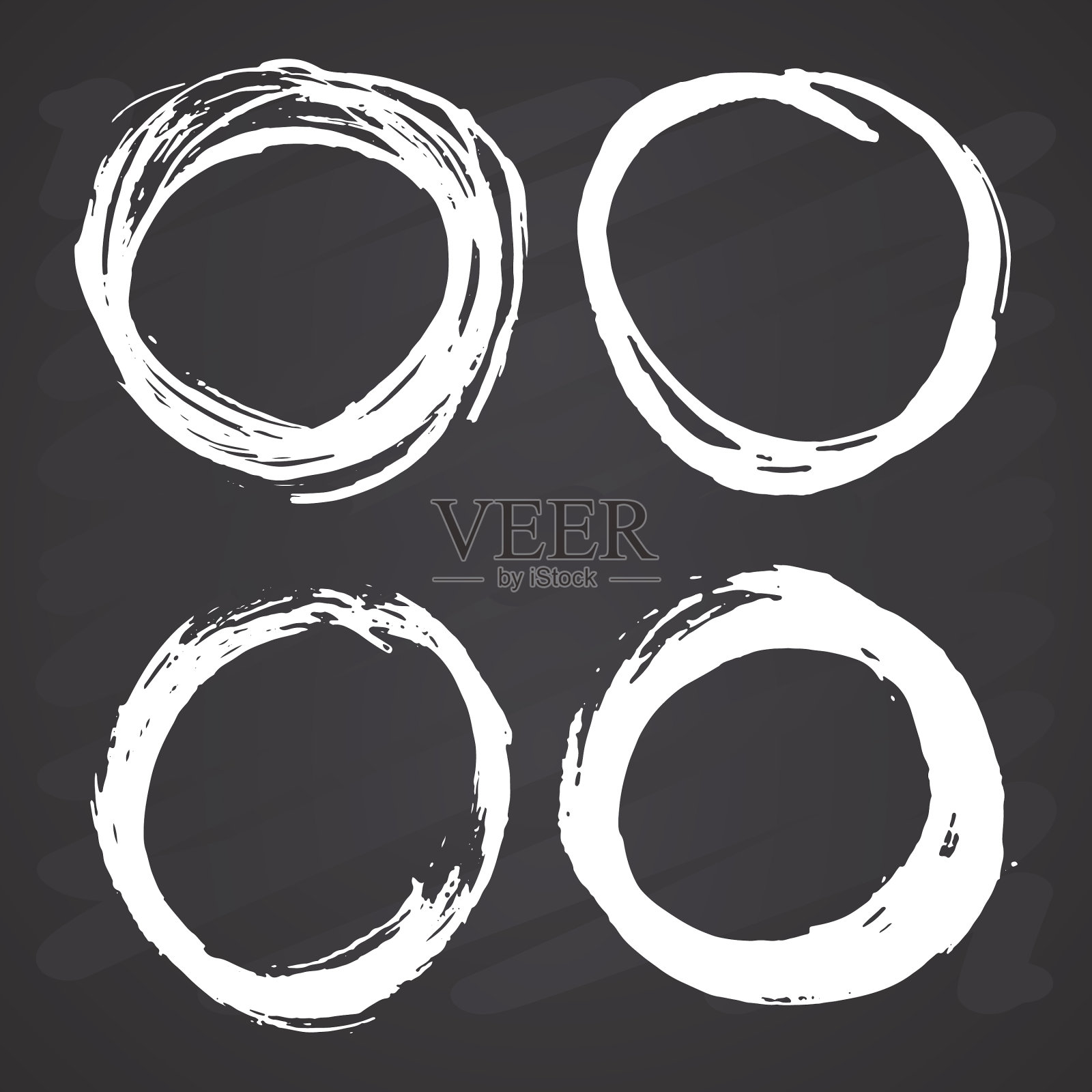 圆形框架grunge纹理手绘元素插画图片素材