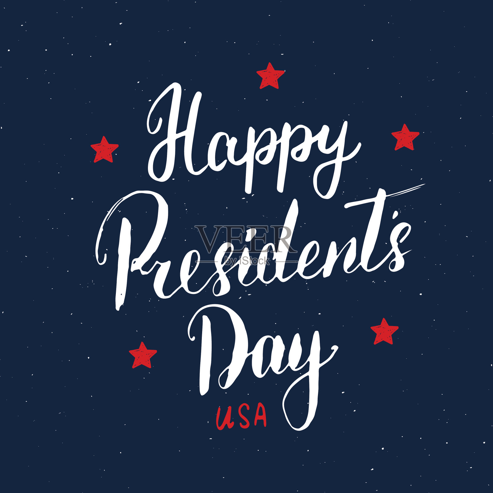 总统日快乐，老式美国贺卡插画图片素材