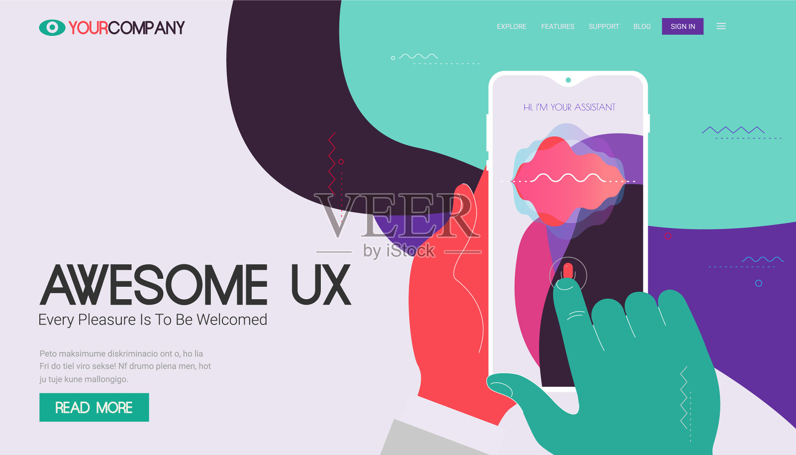 一页的网站工具包为流行的技术设计模板素材