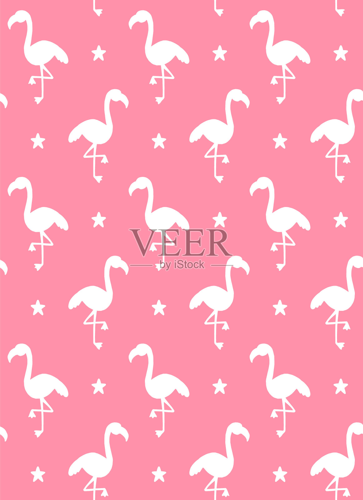 无缝图案火烈鸟剪影插画图片素材