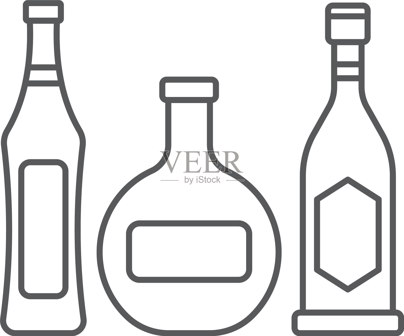 酒精饮料瓶图标符号隔离上图标素材