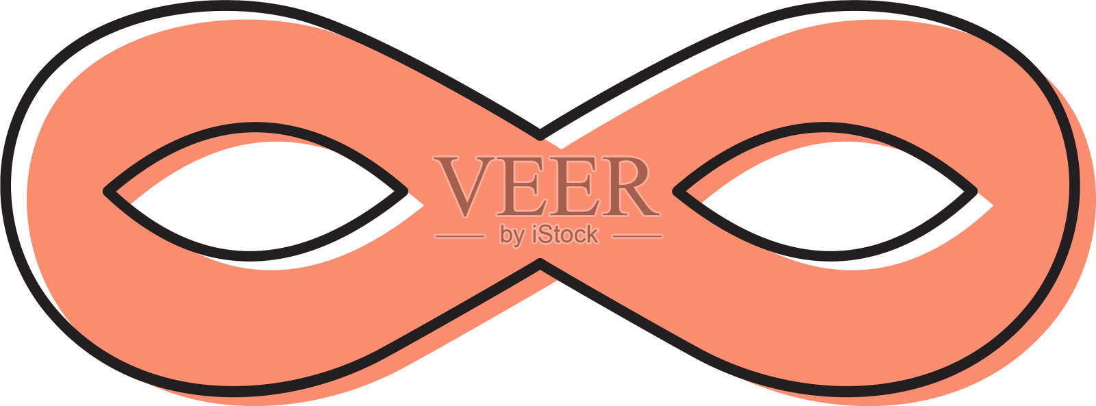 狂欢节面具图标符号孤立在白色设计元素图片