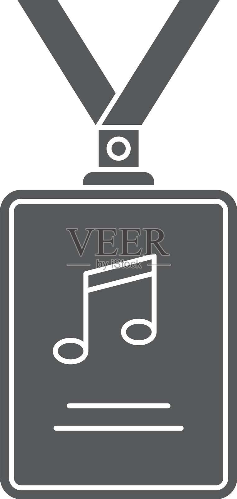 音乐工作人员徽章图标符号孤立在白色图标素材