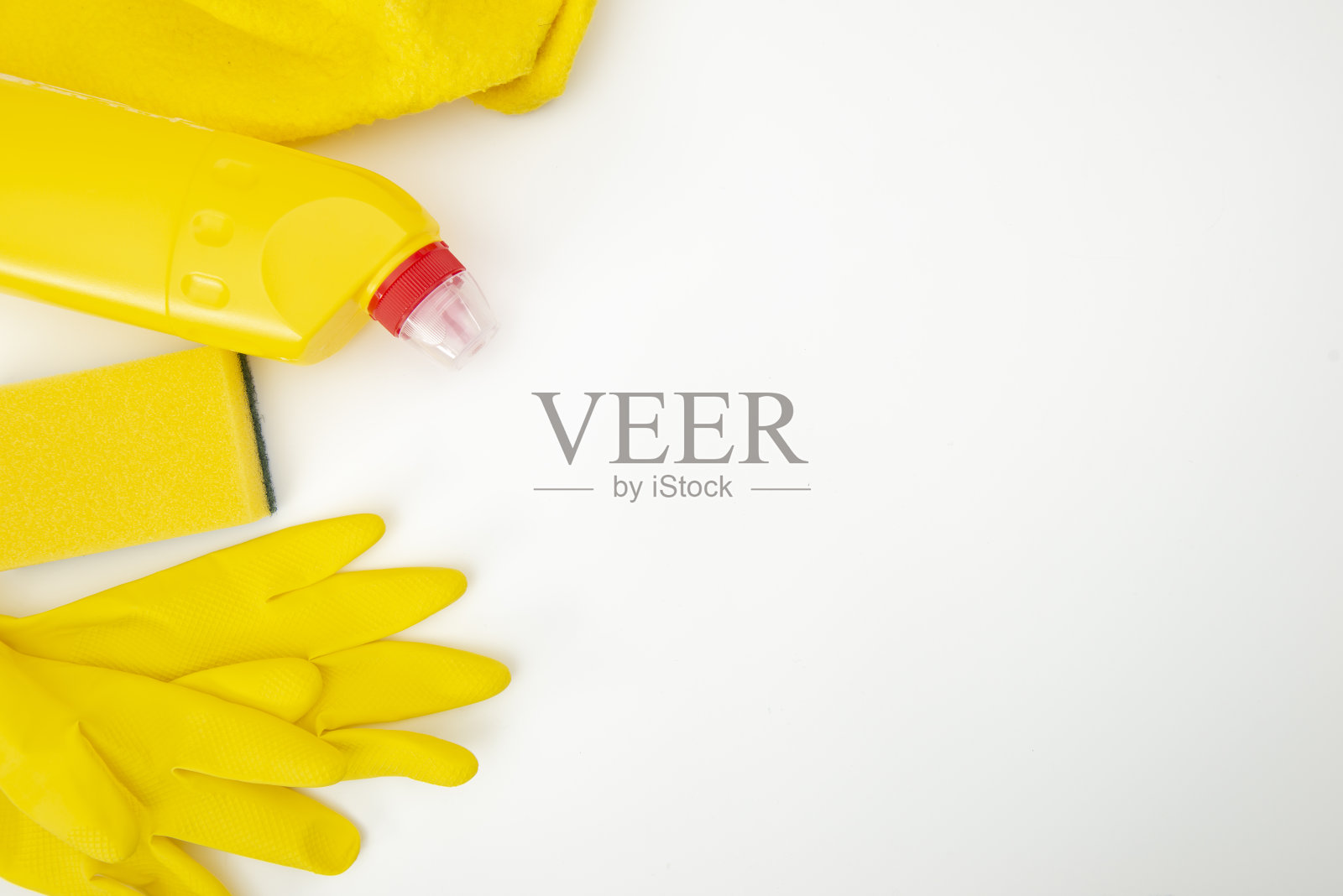 黄色清洁团队照片摄影图片