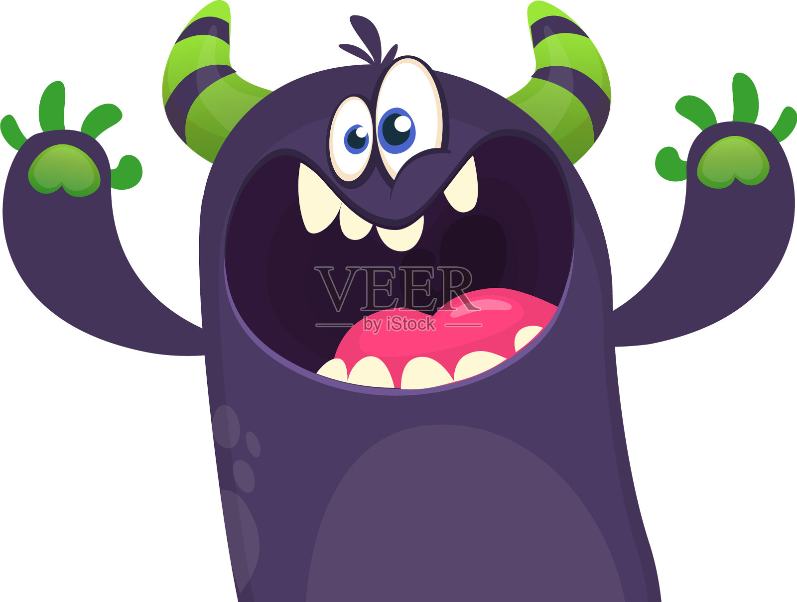 有趣的卡通怪物万圣节插画图片素材