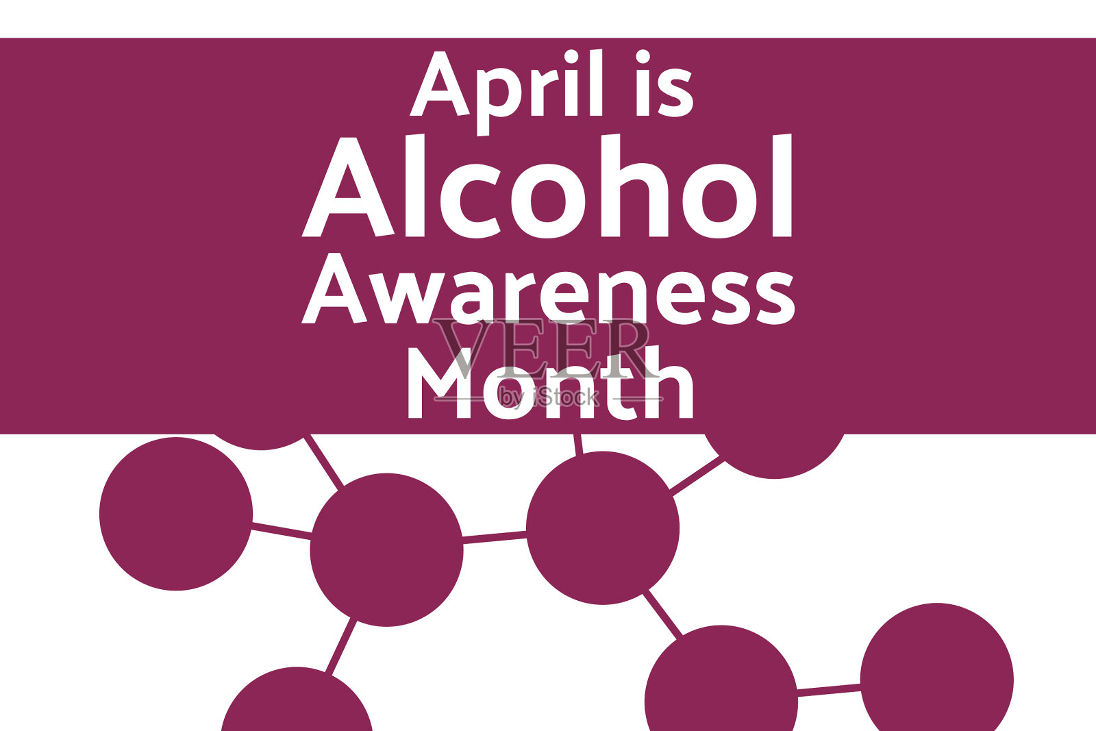 四月是戒酒意识月的概念模板插画图片素材