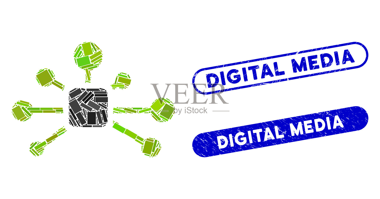 用矩形拼接连接关系插画图片素材