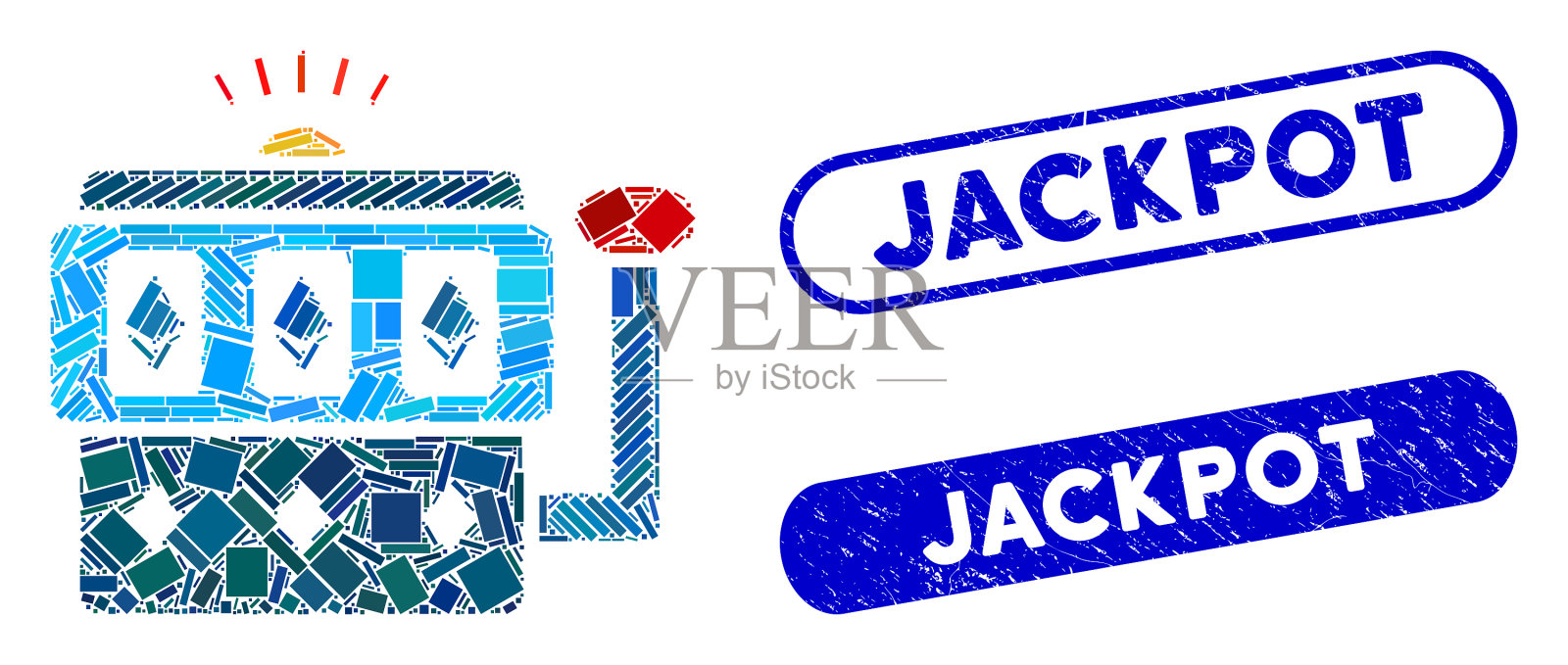 用矩形拼贴的以太坊赌博机插画图片素材