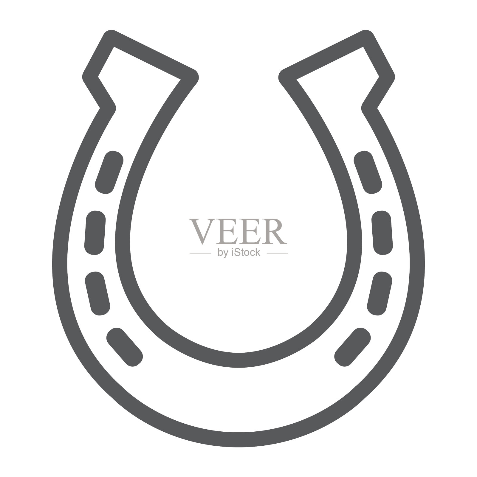 马蹄铁线象征圣帕特里克节和西部图标素材