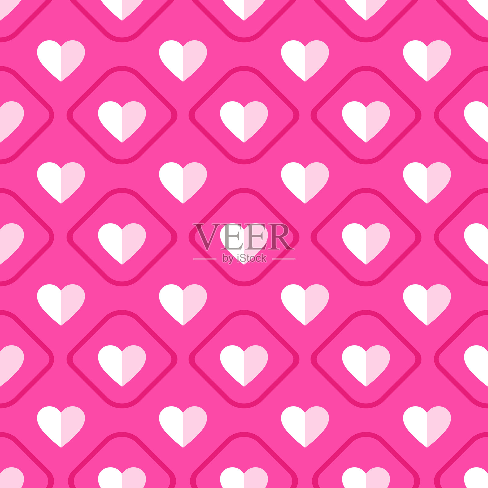 情人节心无缝模式爱浪漫插画图片素材