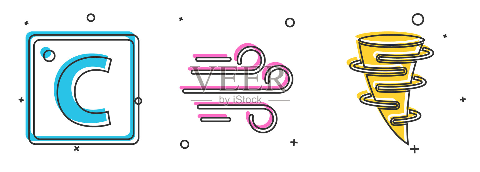 设置摄氏风和龙卷风图标图标素材