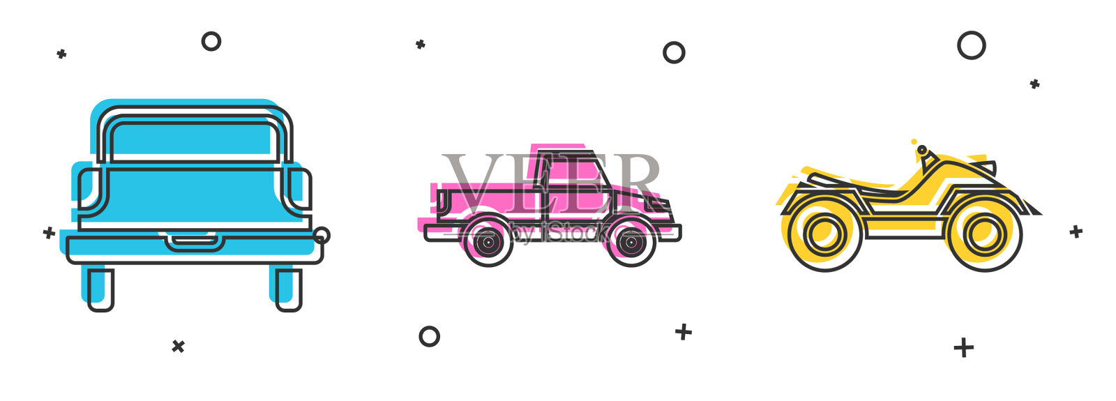 设置小卡车，小卡车，所有地形图标素材