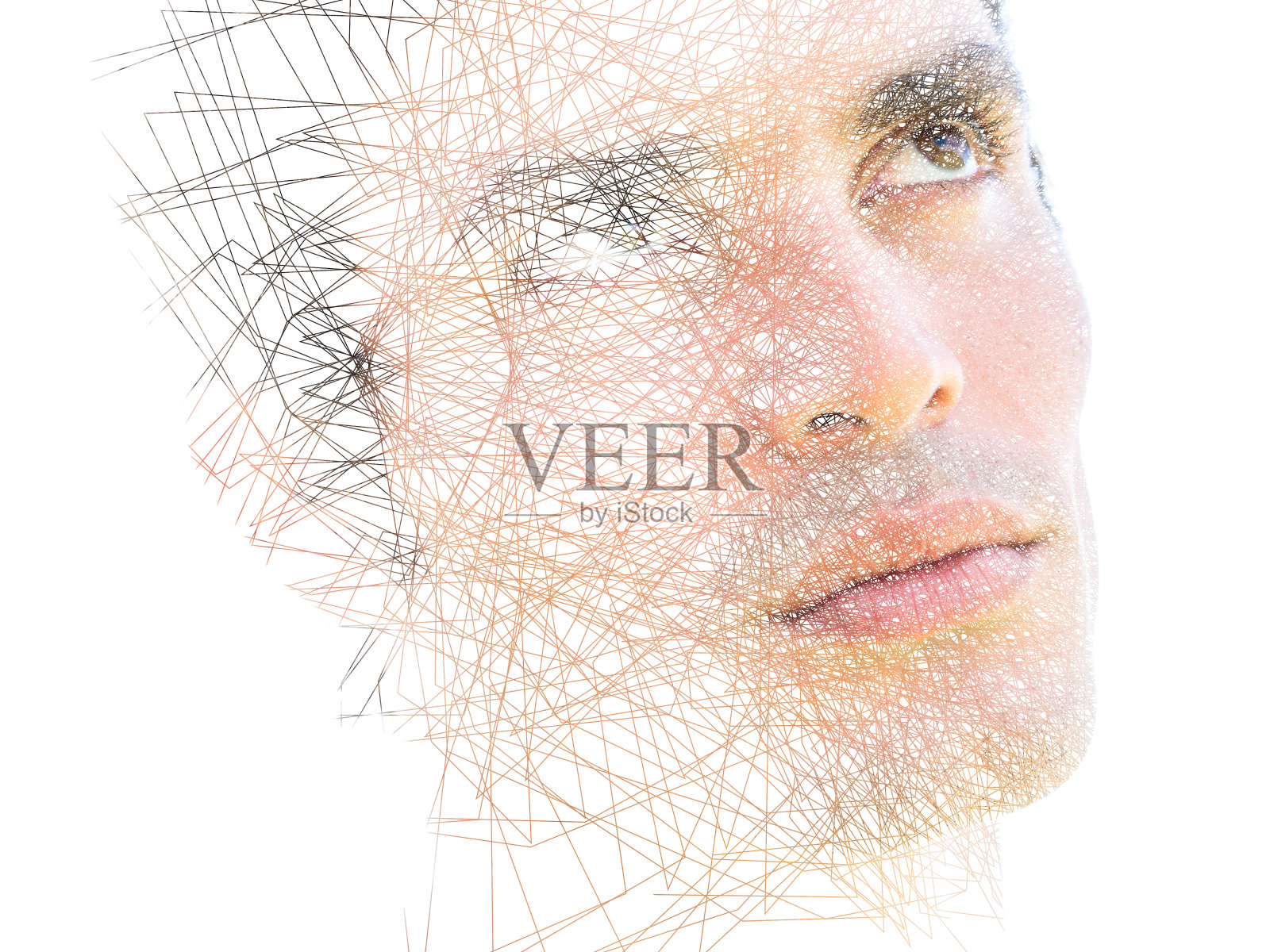 肖像与数字插画的结合照片摄影图片