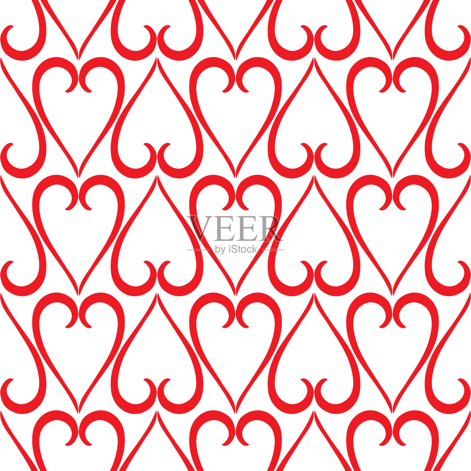 心形装饰元素的无缝图案插画图片素材