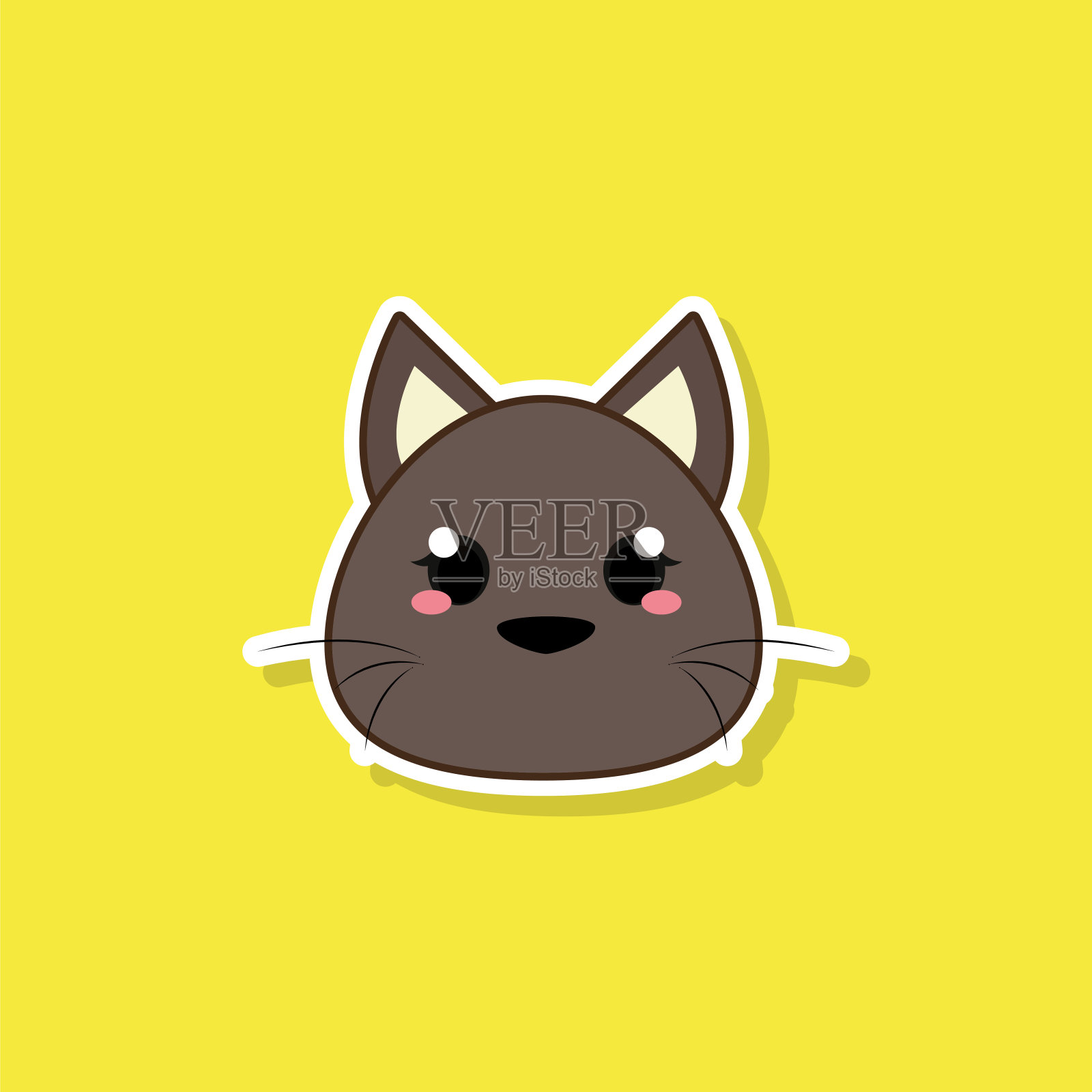 孤立的可爱的小猫插画图片素材