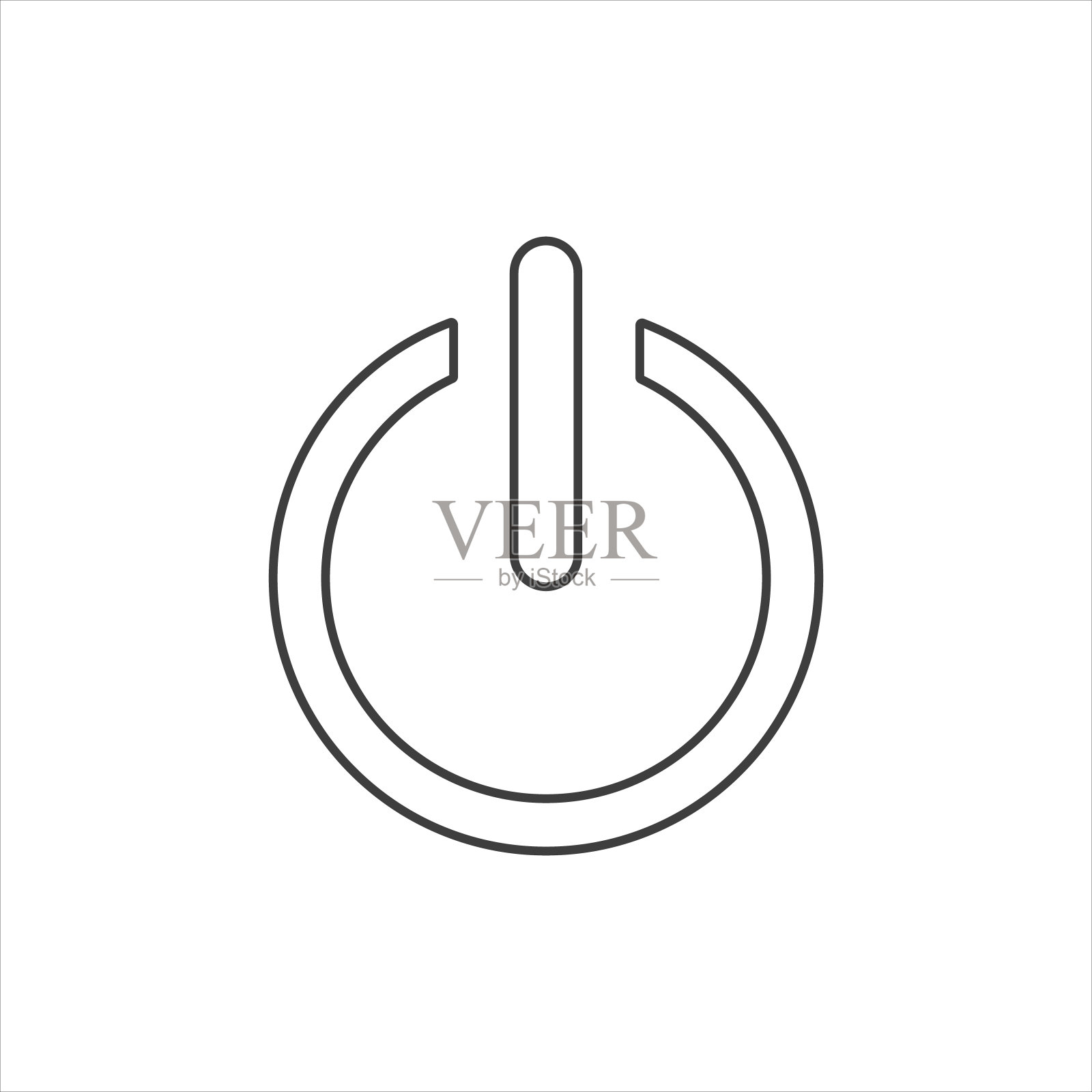 电源按钮图标上的白色背景。EPS10图标素材