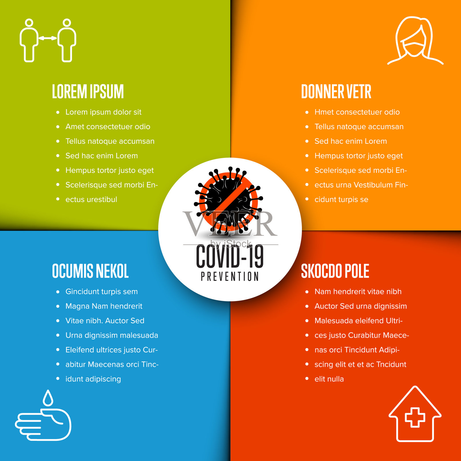 Covid-19预防信息图表模板设计模板素材