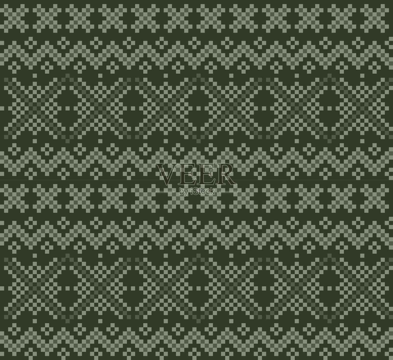 绿色圣诞集市岛无缝图案背景插画图片素材