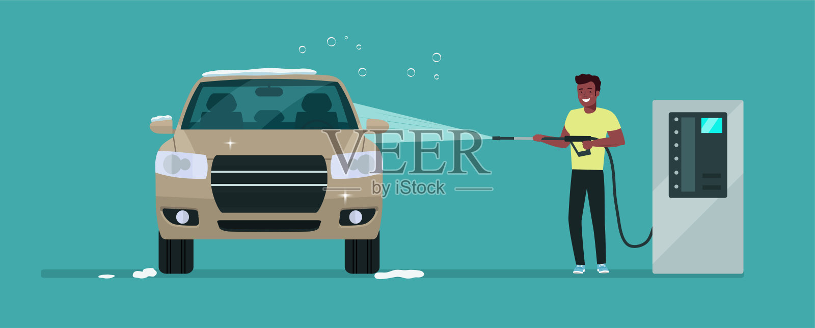 汽车wash2插画图片素材