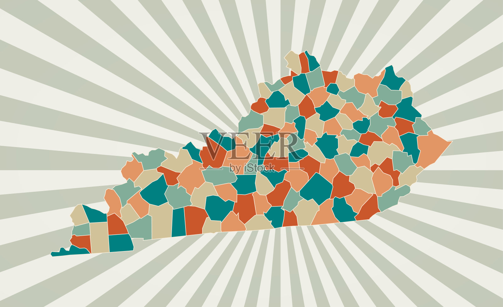 肯塔基州地图。插画图片素材