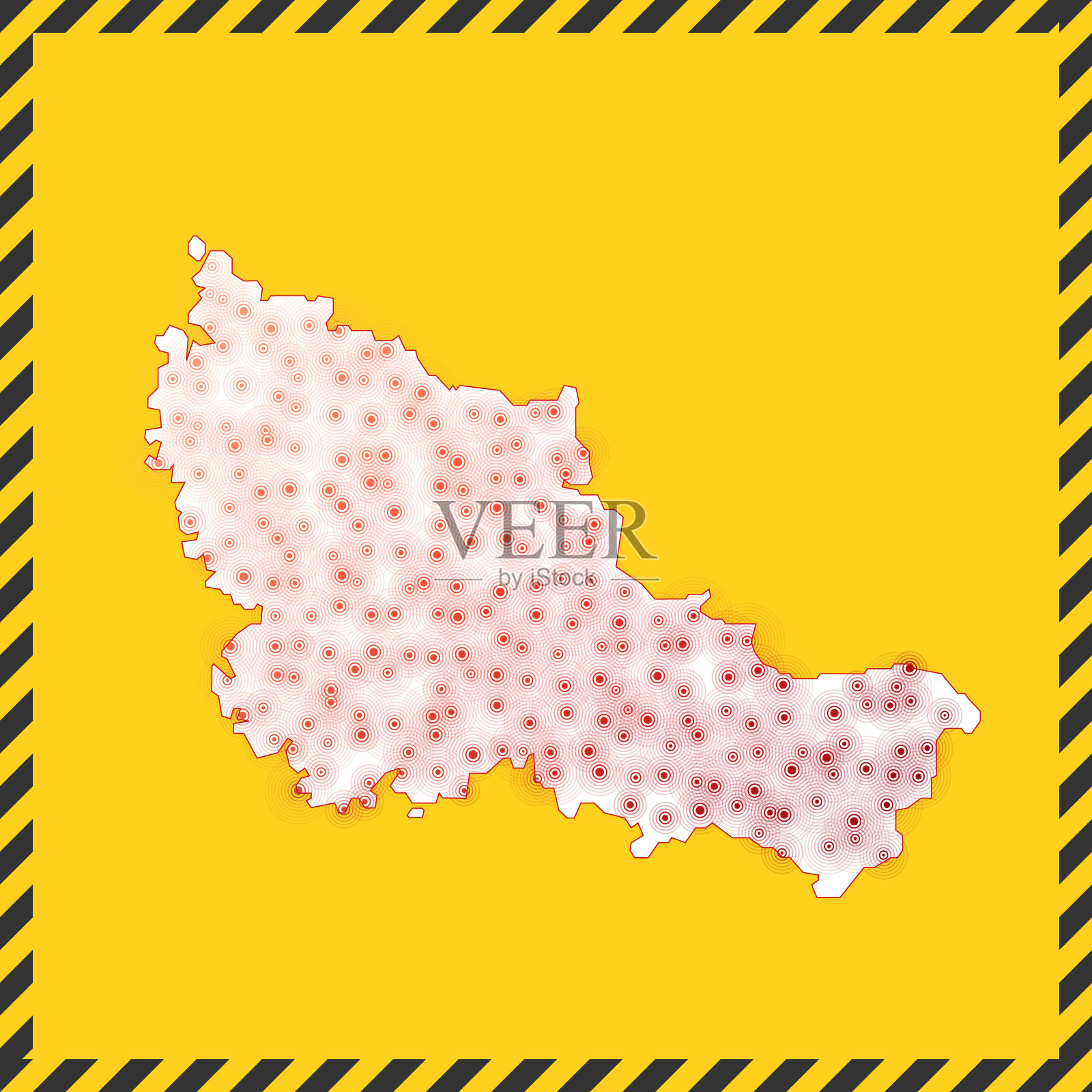 美人岛封闭-病毒危险标志。插画图片素材